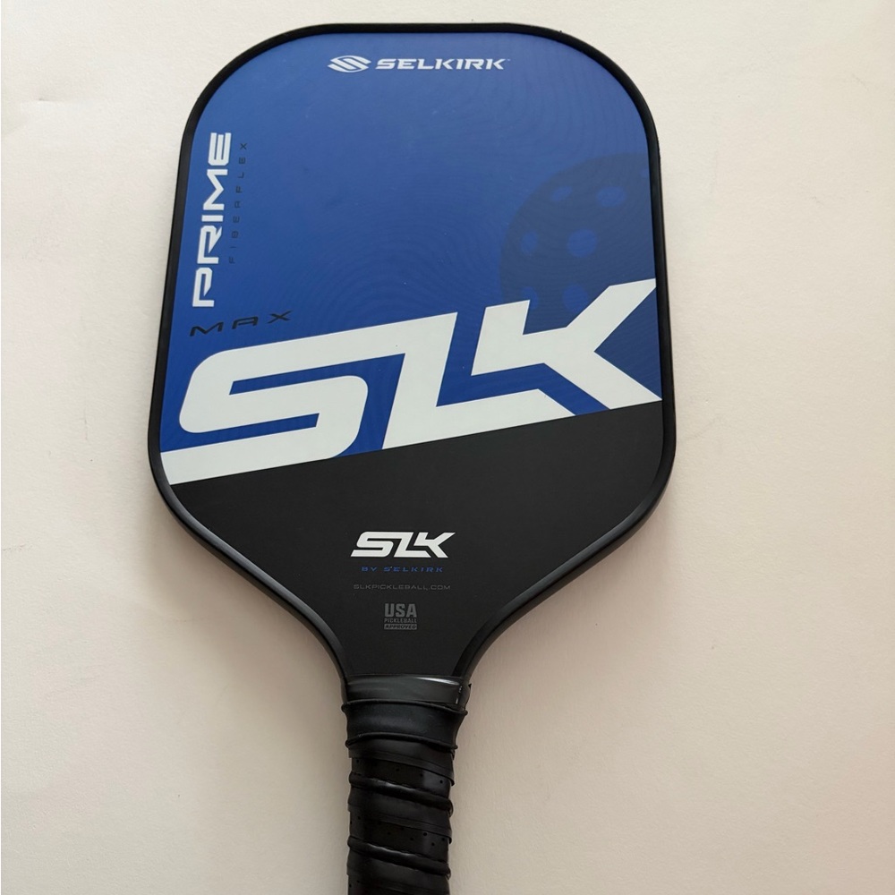 SLK Prime Max Pickleball Paddle in Blue and Black Carry Case